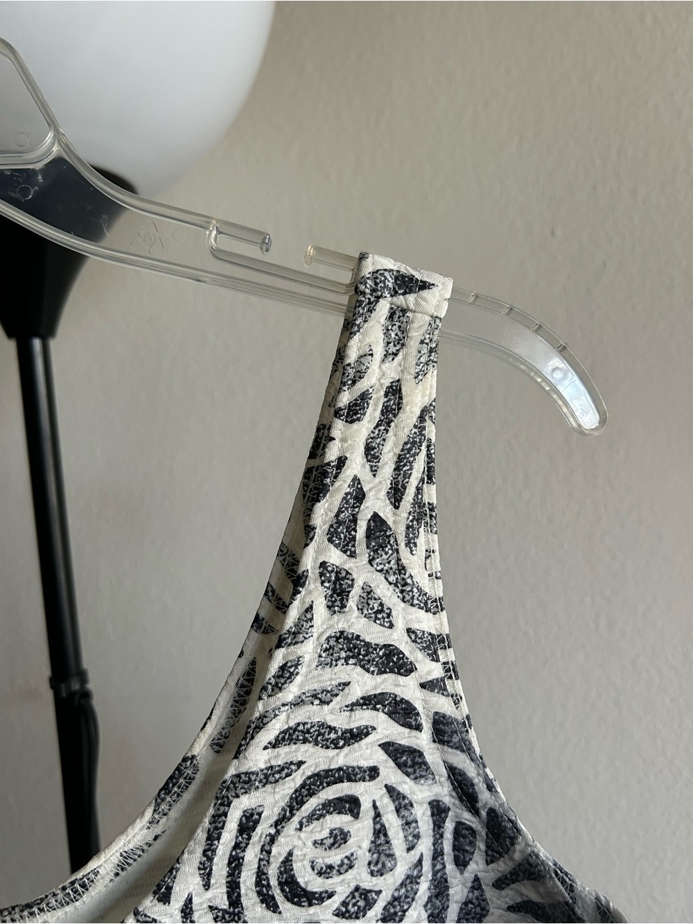 Joseph Ribkoff gray and White Spiral Pattern Tank Top - Picture 7 of 8